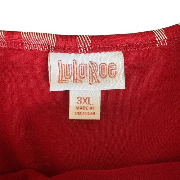 LuLaRoe Julia Dress 3XL Red Silver Plaid Stretch Knit - Picture 7 of 12